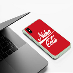 Чехол iPhone XS Max матовый Nuka Cola, цвет: 3D-салатовый — фото 2