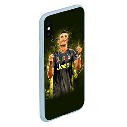 Чехол iPhone XS Max матовый Ronaldo: Juve Sport, цвет: 3D-голубой — фото 2