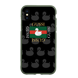 Чехол iPhone XS Max матовый GUSSI: Little Style, цвет: 3D-темно-зеленый