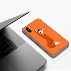 Чехол iPhone XS Max матовый Барышня Лиса, цвет: 3D-коричневый — фото 2