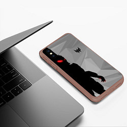 Чехол iPhone XS Max матовый Силуэт хищника, цвет: 3D-коричневый — фото 2