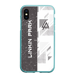 Чехол iPhone XS Max матовый Linkin Park: Grey Form, цвет: 3D-мятный