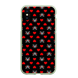 Чехол iPhone XS Max матовый Kumamon Love, цвет: 3D-салатовый