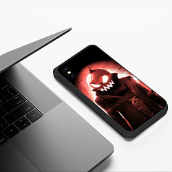 Чехол iPhone XS Max матовый Зловещая тыква, цвет: 3D-черный — фото 2