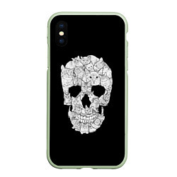 Чехол iPhone XS Max матовый Sketchy Cat Skull