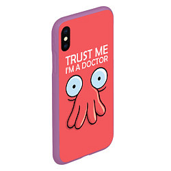 Чехол iPhone XS Max матовый Trust Me I'm a Doctor, цвет: 3D-фиолетовый — фото 2