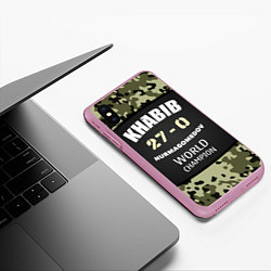 Чехол iPhone XS Max матовый Khabib: 27 - 0, цвет: 3D-розовый — фото 2