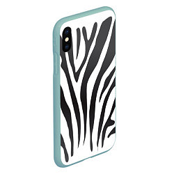 Чехол iPhone XS Max матовый Африканская зебра, цвет: 3D-мятный — фото 2