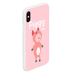 Чехол iPhone XS Max матовый Piggy Time, цвет: 3D-белый — фото 2