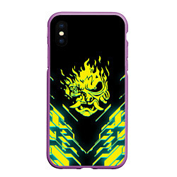 Чехол iPhone XS Max матовый Cyberpunk 2077: Samurai, цвет: 3D-фиолетовый