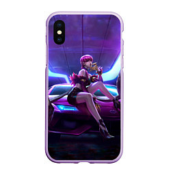 Чехол iPhone XS Max матовый Evelynn, цвет: 3D-сиреневый