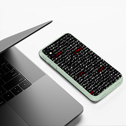 Чехол iPhone XS Max матовый Cyberpunk 2077: Words, цвет: 3D-салатовый — фото 2