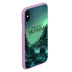 Чехол iPhone XS Max матовый SKYRIM, цвет: 3D-сиреневый — фото 2
