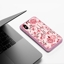 Чехол iPhone XS Max матовый BTS: Pink Roses, цвет: 3D-розовый — фото 2