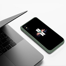 Чехол iPhone XS Max матовый BTS: Floral Minimalist, цвет: 3D-темно-зеленый — фото 2