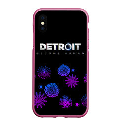 Чехол iPhone XS Max матовый Detroit: Become Human, цвет: 3D-малиновый