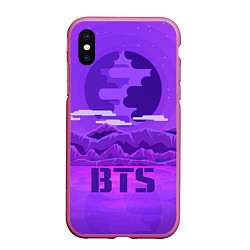 Чехол iPhone XS Max матовый BTS: Violet Mountains, цвет: 3D-малиновый