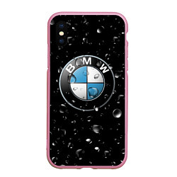 Чехол iPhone XS Max матовый BMW под Дождём, цвет: 3D-розовый