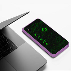Чехол iPhone XS Max матовый RAZER, цвет: 3D-фиолетовый — фото 2