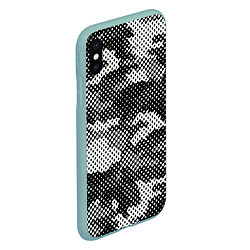 Чехол iPhone XS Max матовый Черный камуфляж, цвет: 3D-мятный — фото 2