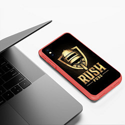 Чехол iPhone XS Max матовый Rush PUBG, цвет: 3D-красный — фото 2
