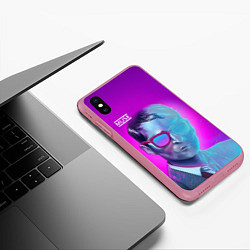 Чехол iPhone XS Max матовый Мэттью Бэллами, цвет: 3D-малиновый — фото 2