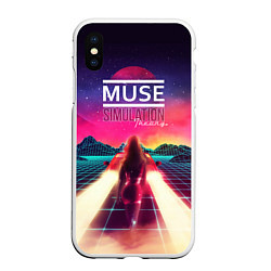 Чехол iPhone XS Max матовый Muse: Simulation Theory, цвет: 3D-белый