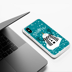 Чехол iPhone XS Max матовый Let's it Snow, цвет: 3D-белый — фото 2