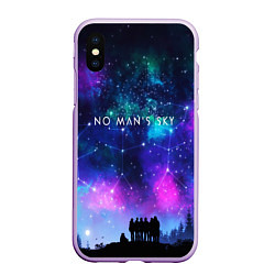 Чехол iPhone XS Max матовый No Man's Sky: Space Vision, цвет: 3D-сиреневый