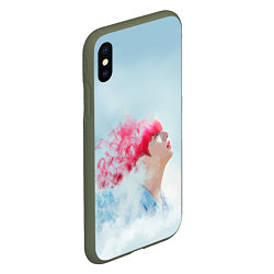 Чехол iPhone XS Max матовый BTS: Jungkook Pink, цвет: 3D-темно-зеленый — фото 2