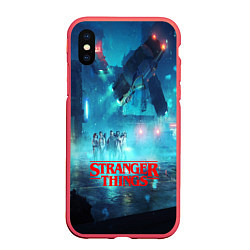 Чехол iPhone XS Max матовый Stranger Things: Space Light