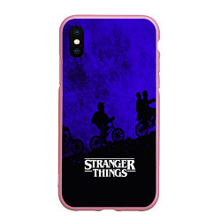 Чехол iPhone XS Max матовый Stranger Things: Moon Biker, цвет: 3D-розовый