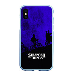 Чехол iPhone XS Max матовый Stranger Things: Moon Biker, цвет: 3D-голубой