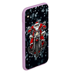 Чехол iPhone XS Max матовый Крутой Санта, цвет: 3D-сиреневый — фото 2