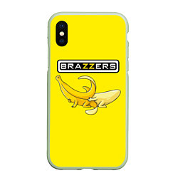 Чехол iPhone XS Max матовый Brazzers: Yellow Banana, цвет: 3D-салатовый