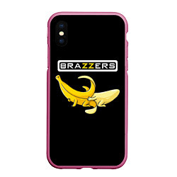 Чехол iPhone XS Max матовый Brazzers: Black Banana, цвет: 3D-малиновый