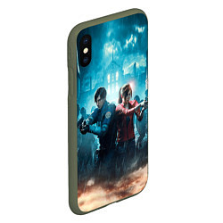 Чехол iPhone XS Max матовый Resident Evil 2, цвет: 3D-темно-зеленый — фото 2