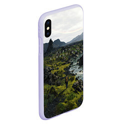 Чехол iPhone XS Max матовый Death Stranding: Green World, цвет: 3D-светло-сиреневый — фото 2
