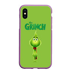 Чехол iPhone XS Max матовый The Grinch, цвет: 3D-фиолетовый