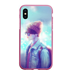 Чехол iPhone XS Max матовый BTS Jimin, цвет: 3D-малиновый