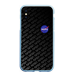 Чехол iPhone XS Max матовый NASA: Dark Space, цвет: 3D-голубой