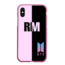 Чехол iPhone XS Max матовый BTS RM, цвет: 3D-малиновый