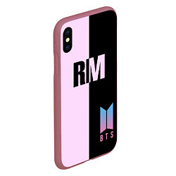 Чехол iPhone XS Max матовый BTS RM, цвет: 3D-малиновый — фото 2