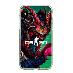 Чехол iPhone XS Max матовый CS GO hyper beast skin, цвет: 3D-салатовый