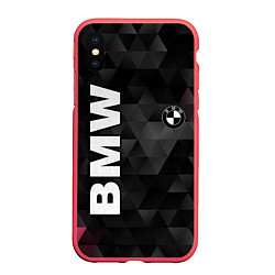 Чехол iPhone XS Max матовый BMW: Polygon, цвет: 3D-красный