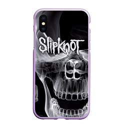 Чехол iPhone XS Max матовый Slipknot Death, цвет: 3D-сиреневый