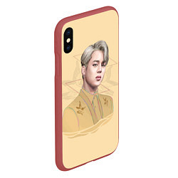 Чехол iPhone XS Max матовый Park Jimin, цвет: 3D-красный — фото 2