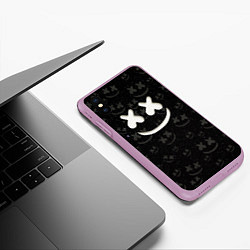 Чехол iPhone XS Max матовый Marshmello Cosmos pattern, цвет: 3D-сиреневый — фото 2