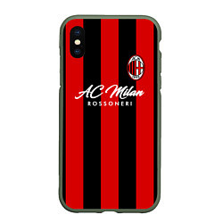 Чехол iPhone XS Max матовый AC Milan, цвет: 3D-темно-зеленый