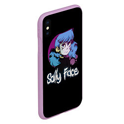 Чехол iPhone XS Max матовый Sally Face: Dead Smile, цвет: 3D-сиреневый — фото 2